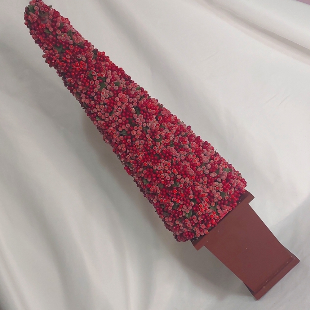 Red Berry Cone Potted Christmas Topiary
